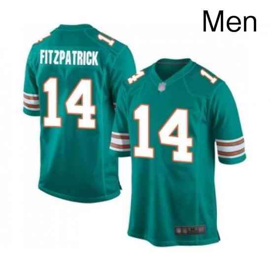 Mens Miami Dolphins 14 Ryan Fitzpatrick Game Aqua Green Alternate Football Jersey